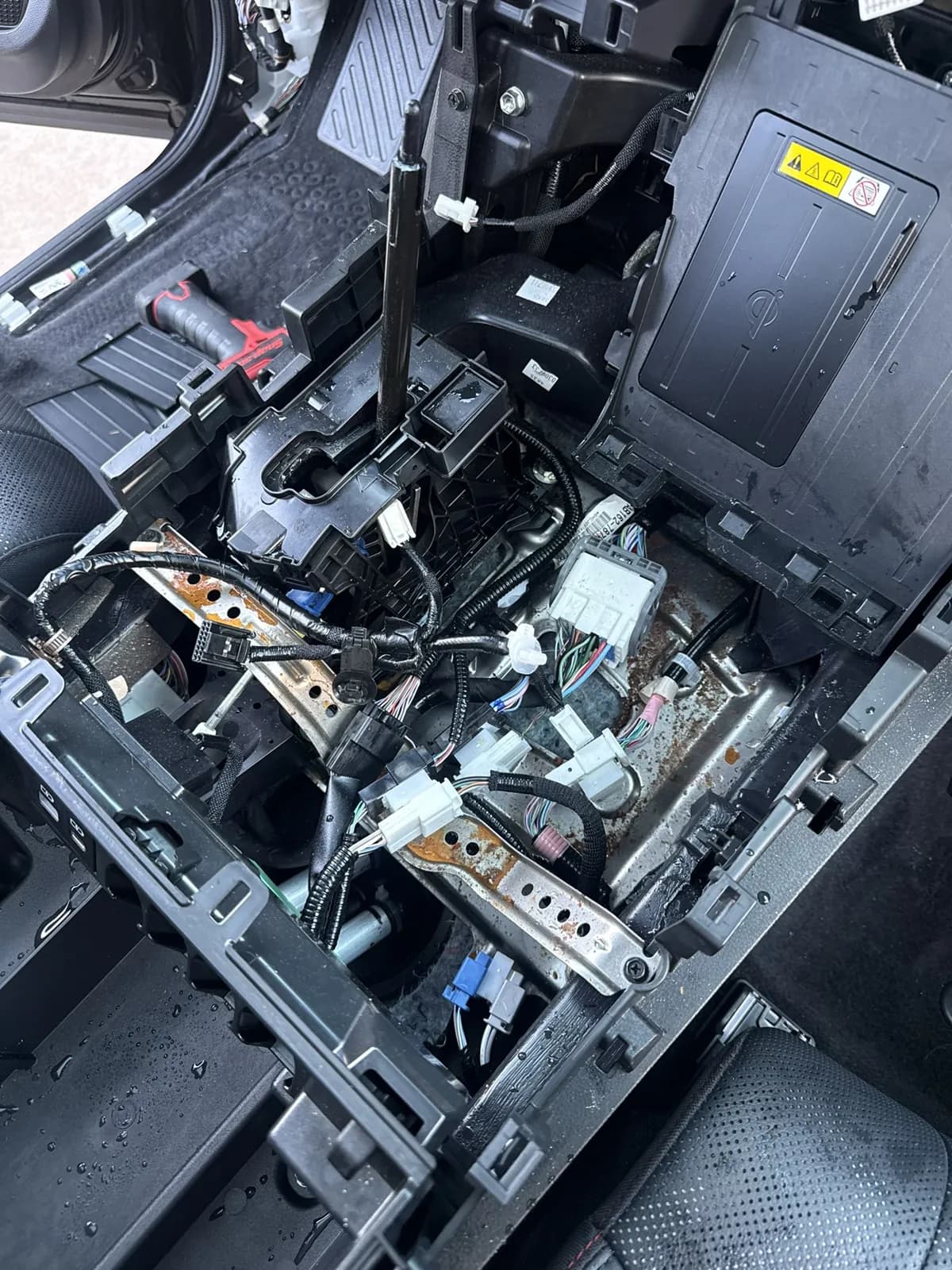 Interior cleaning in progress photographed by JX Auto Lab