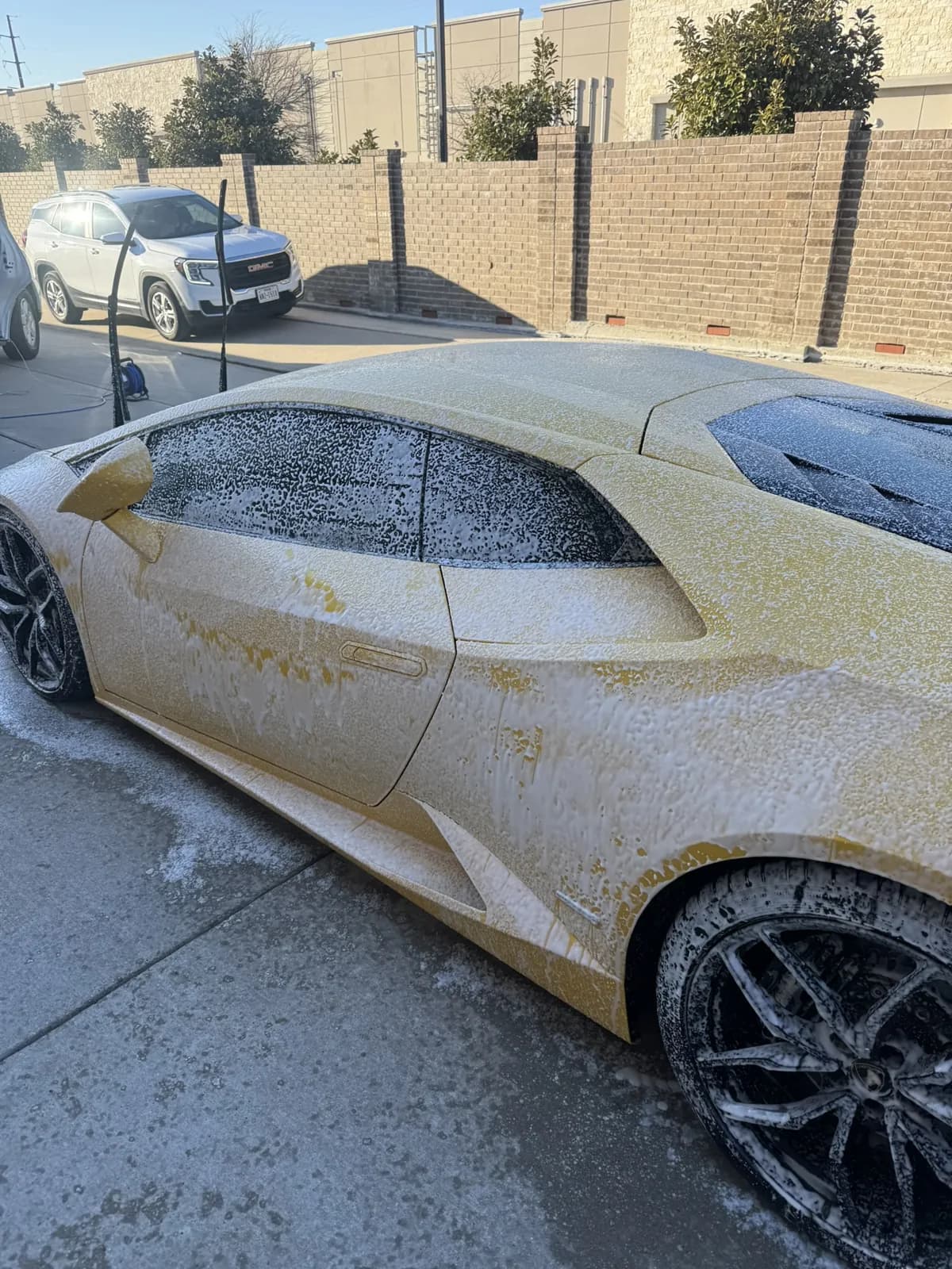 Lamborghini foam wash photographed by JX Auto Lab