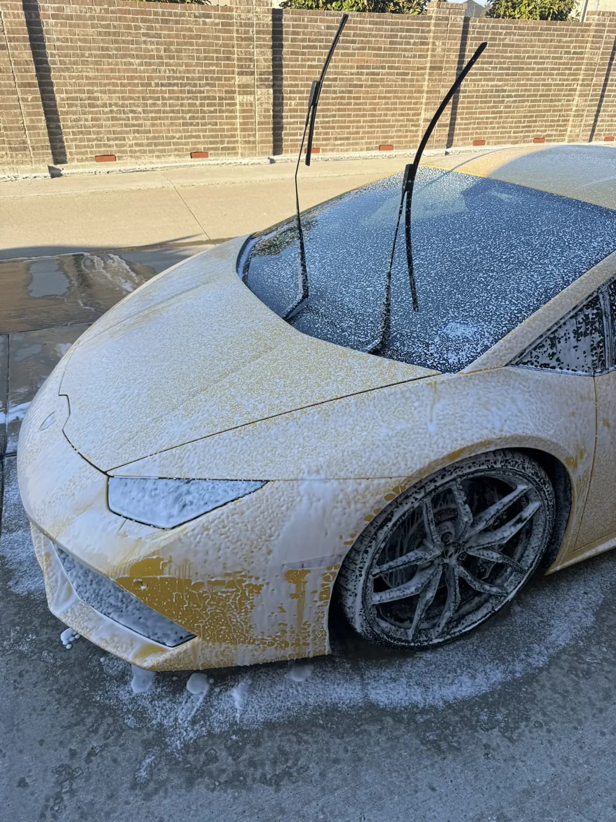Lamborghini foam wash photographed by JX Auto Lab