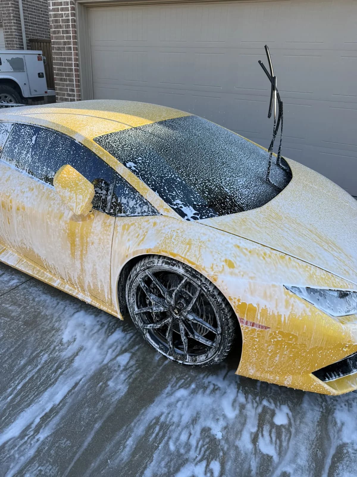 Lamborghini foam wash photographed by JX Auto Lab