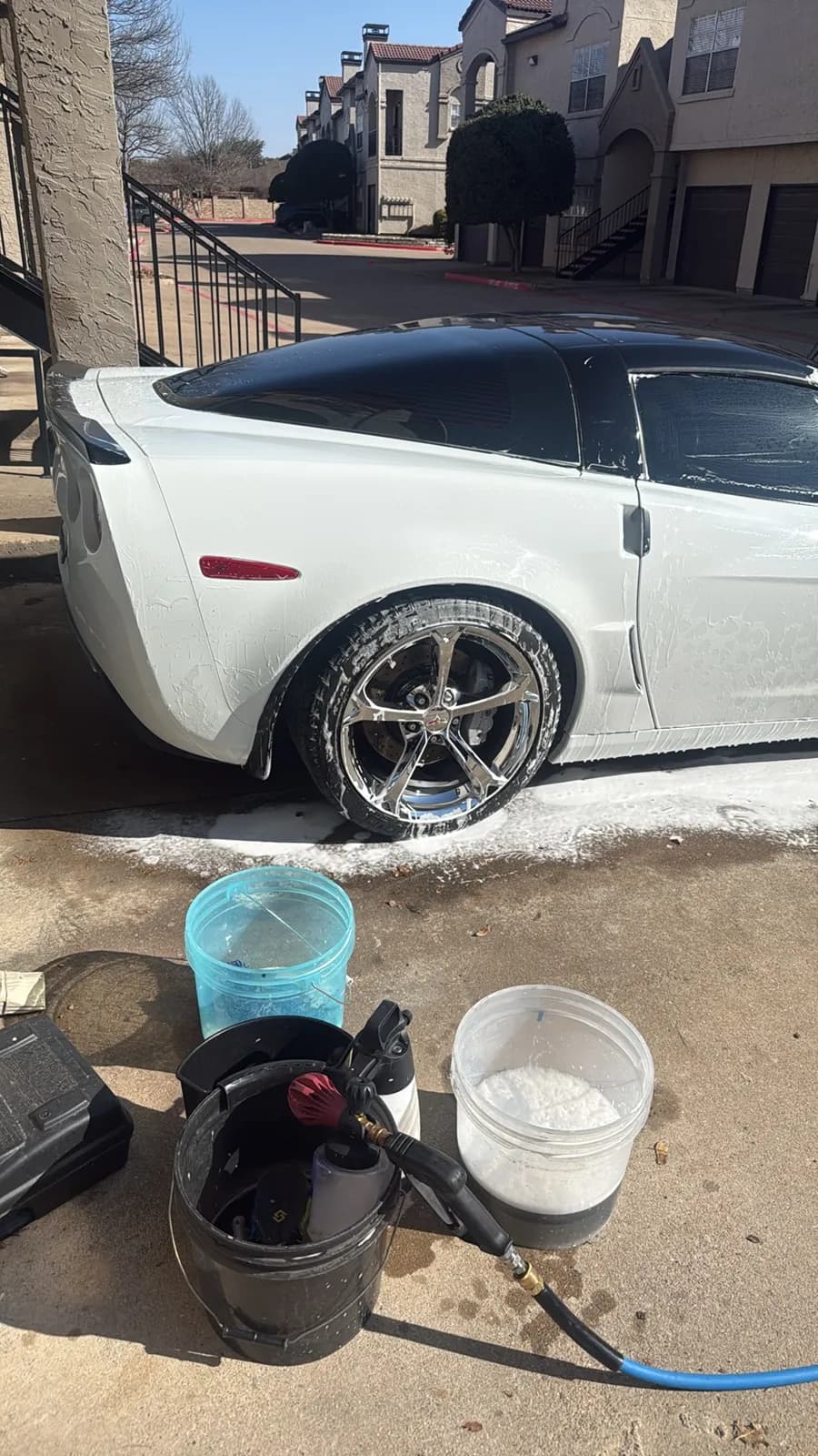 White Corvette photographed by JX Auto Lab